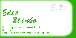 edit mlinko business card